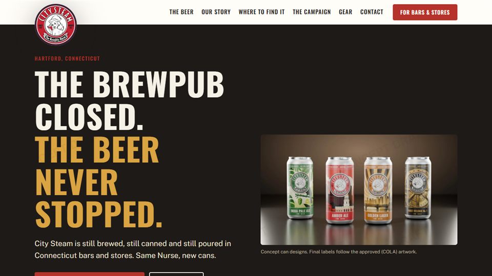 City Steam Brewery homepage