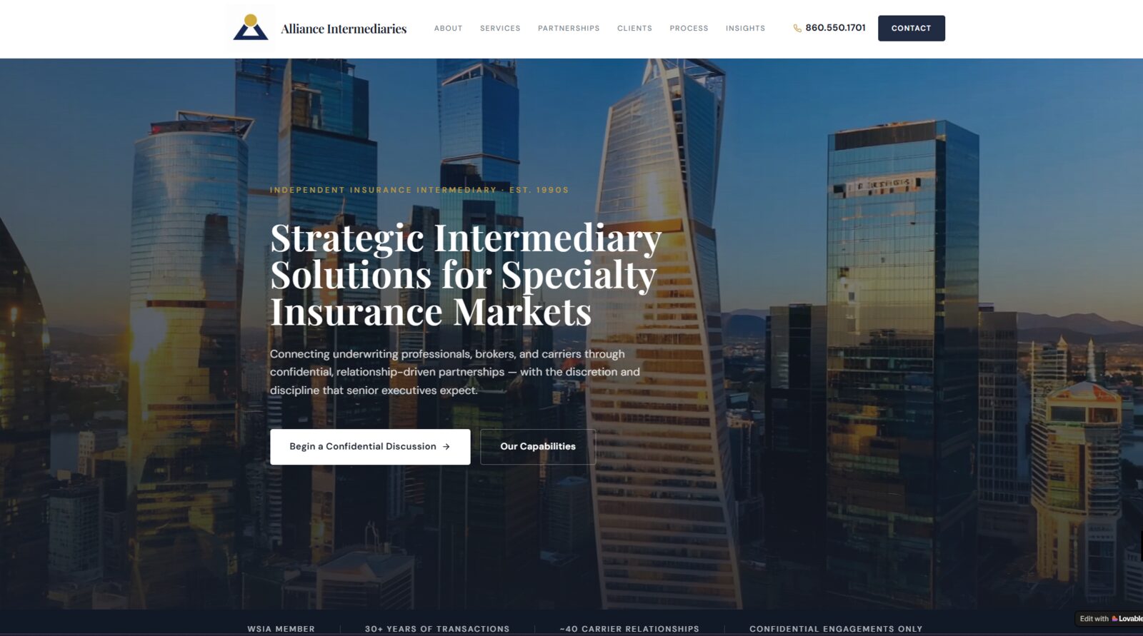 Alliance Intermediaries website screenshot